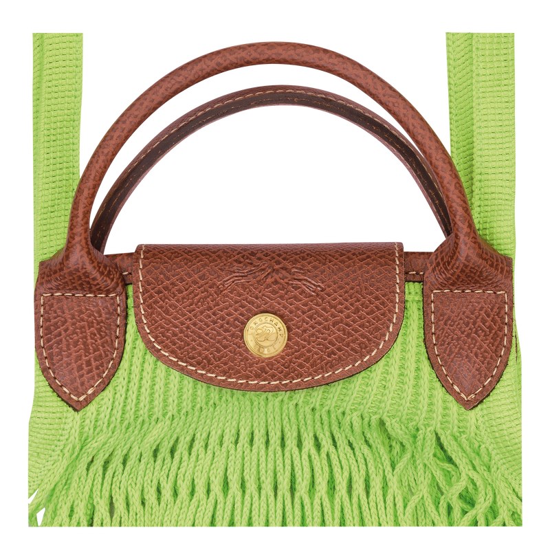 Green Light/Strawberry Longchamp Le Pliage Filet L Mesh - Canvas Women Handbags | 619025DRI