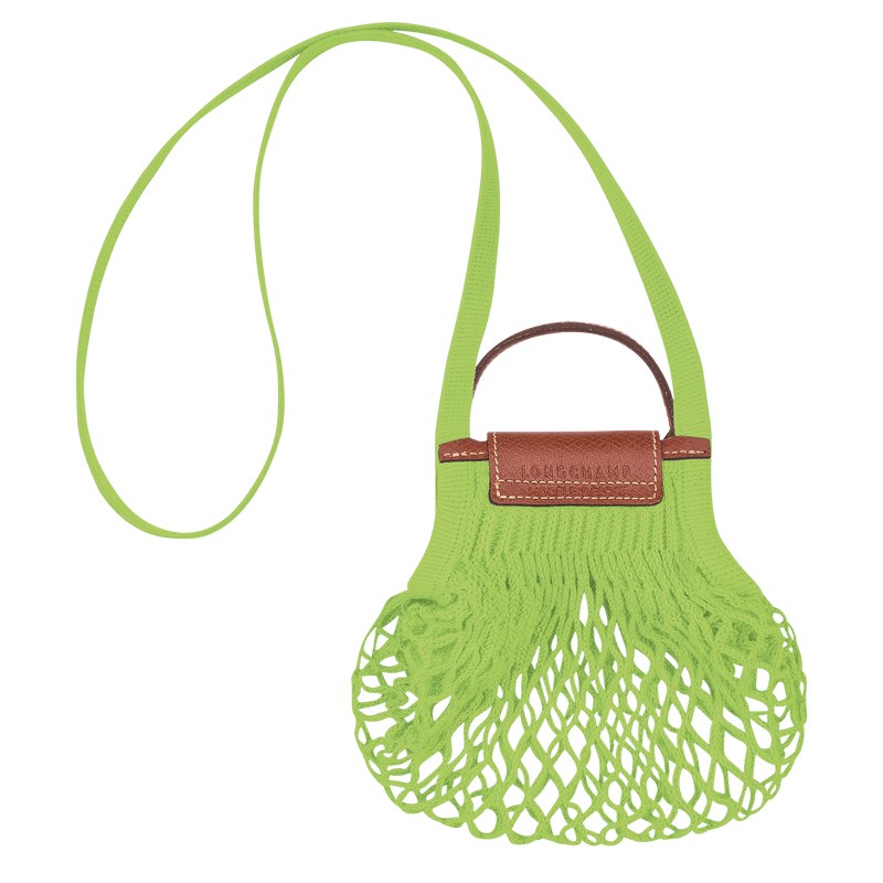 Green Light/Strawberry Longchamp Le Pliage Filet XS Mesh bag - Canvas Women Crossbody bags | 198642UCA