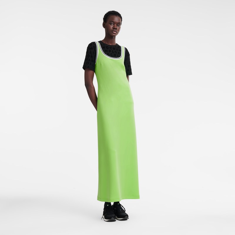 Green Light/Strawberry Longchamp Long dress - Jersey Women Dresses & Skirts | 635048UCO