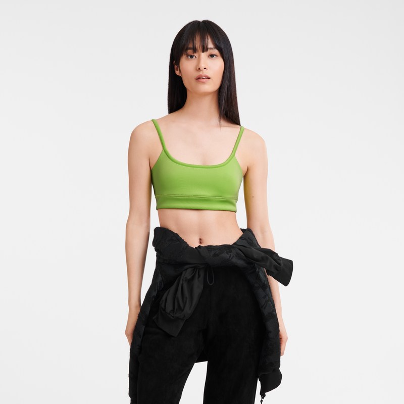 Green Light/Strawberry Longchamp Sport bra - Jersey Women Tops & Blouses | 140829WVN