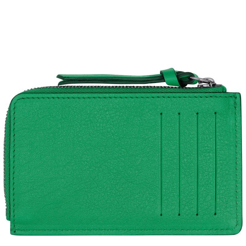 Green Longchamp 3D Card holder - Leather Women Cardholders & Coin purses | 701645PHV