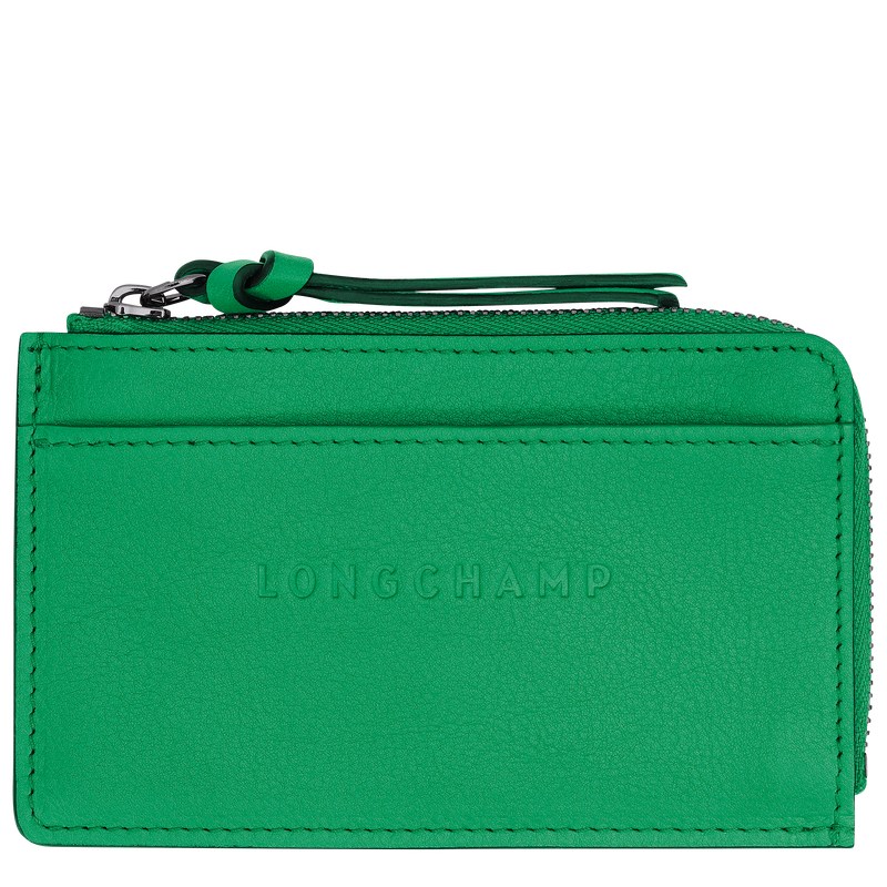 Green Longchamp 3D Card holder - Leather Women Cardholders & Coin purses | 701645PHV