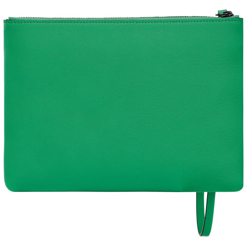 Green Longchamp 3D Pouch - Leather Women Pouches & Cases | 430871UXK