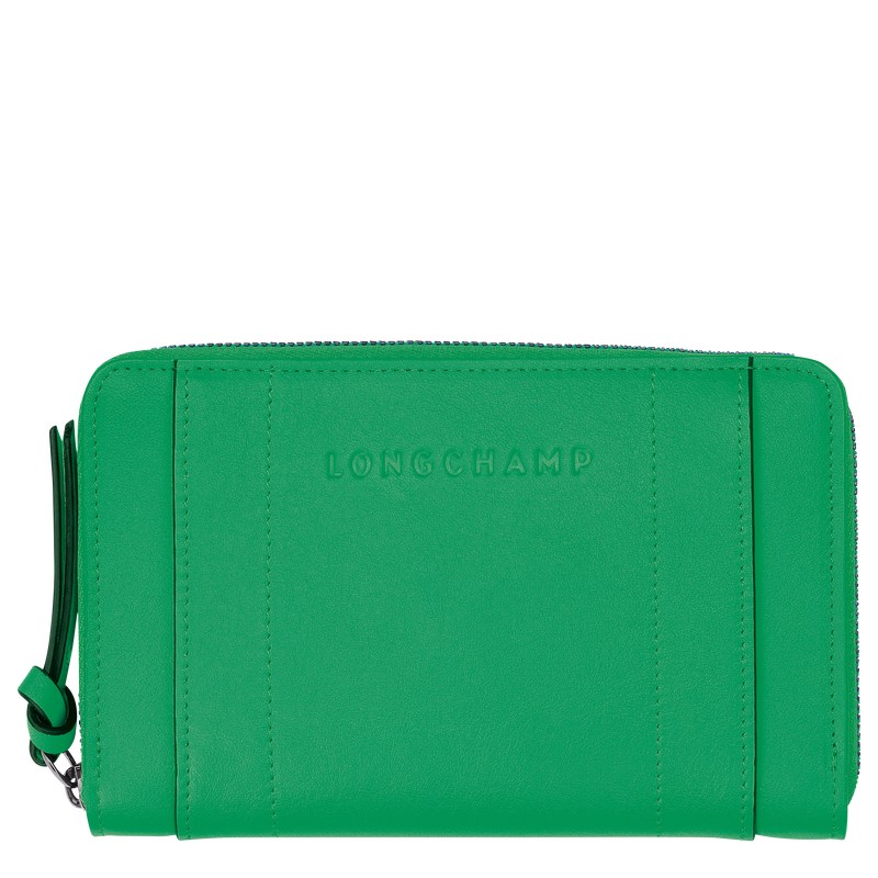 Green Longchamp 3D - Leather Women Wallets | 289516QBT