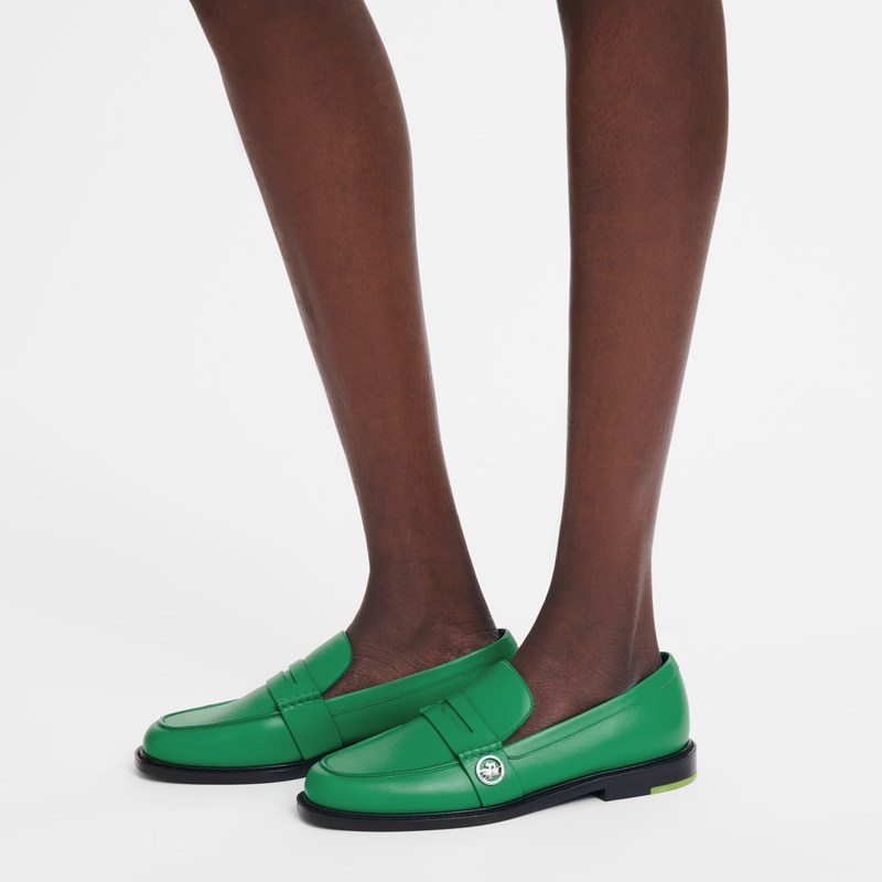 Green Longchamp Au Sultan Loafer - Leather Women Loafers | 105439KHR