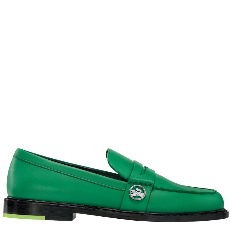 Green Longchamp Au Sultan Loafer - Leather Women Loafers | 105439KHR