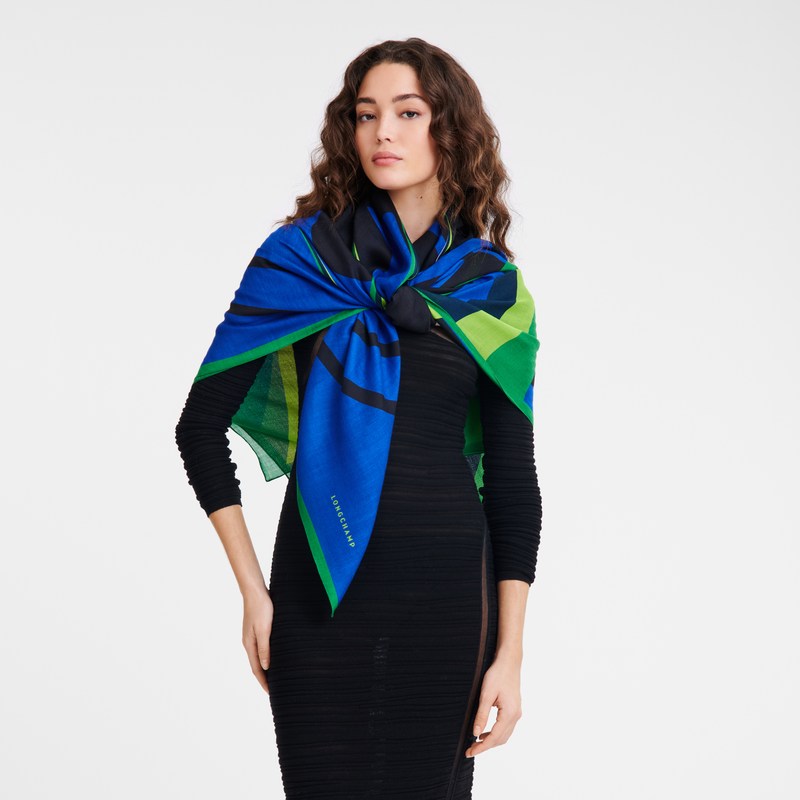 Green Longchamp Cavalier Shawl - OTHER Women Stoles | 159320WNB