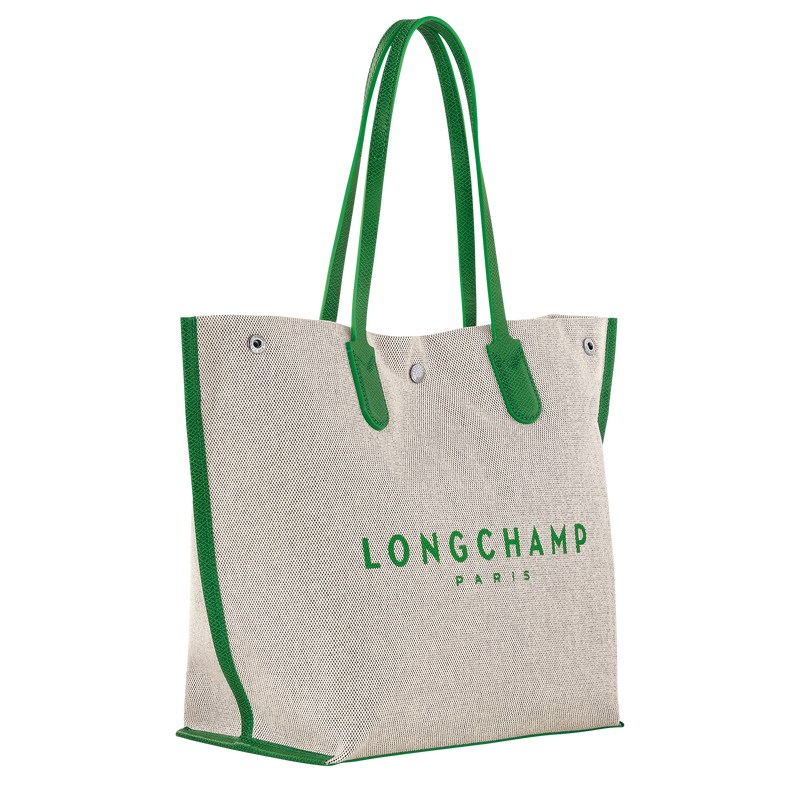 Green Longchamp Essential L - Canvas Women Shoulder bags | 856471MFP