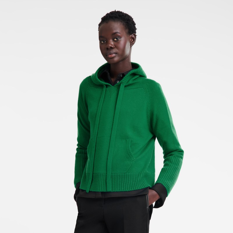 Green Longchamp Hoodie jumper - Knit Women Tops & Blouses | 407381IEA