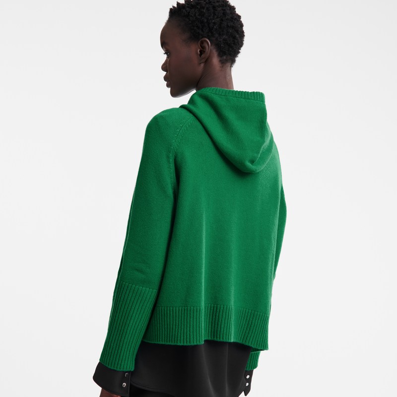 Green Longchamp Hoodie jumper - Knit Women Tops & Blouses | 407381IEA