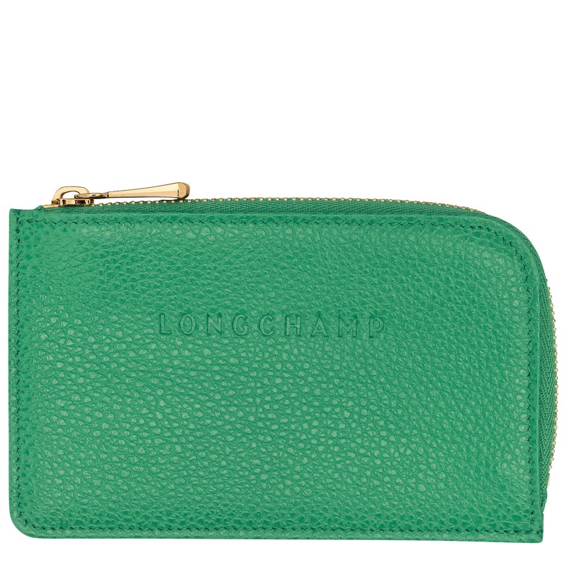 Green Longchamp Le Foulonné Card holder - Leather Men Cardholders & Coin purses | 273596DLX