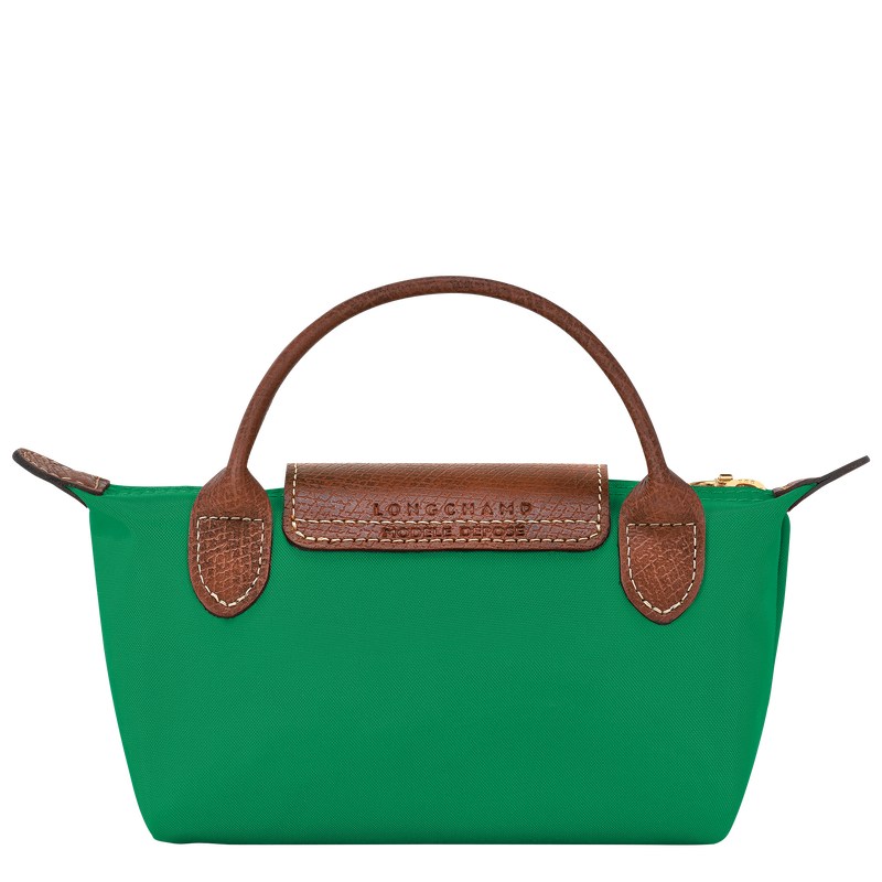 Green Longchamp Le Pliage Original Pouch with handle - Recycled canvas Women Pouches & Cases | 821456ELM