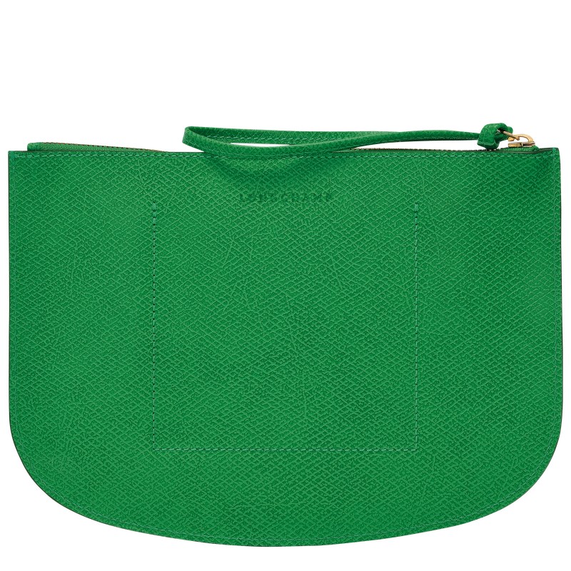 Green Longchamp Épure Pouch - Leather Women Pouches & Cases | 523968AKU