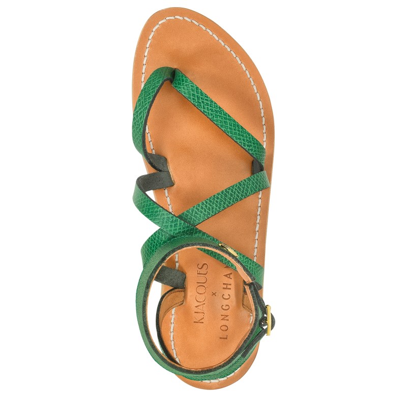 Green Longchamp x K.Jacques Sandals - Leather Women Sandals | 547680PVL