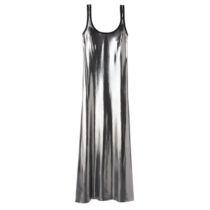 Gun Metal Longchamp Long dress - Jersey Women Dresses & Skirts | 395867IMS