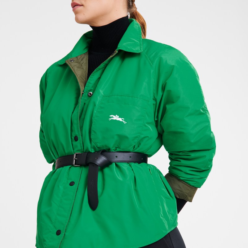 Khaki/Green Longchamp Padded blouson - Technical taffeta Women Coats & Jackets | 374519OWZ