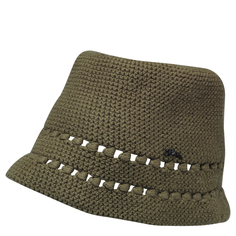 Khaki Longchamp Crochet Women Caps & hats | 852106PZW