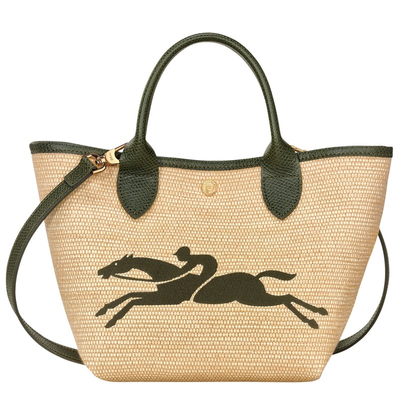 Khaki Longchamp Le Panier Pliage S Basket - Canvas Women Handbags | 690725HMB