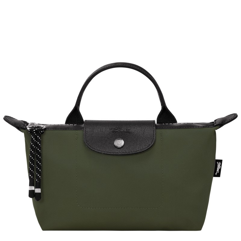 Khaki Longchamp Le Pliage Energy Pouch - Recycled canvas Women Pouches & Cases | 041397MOH