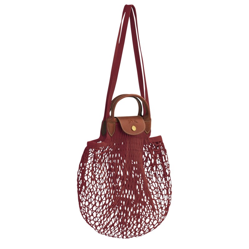 Mahogany Longchamp Le Pliage Filet L Mesh - Canvas Women Handbags | 172583DSB