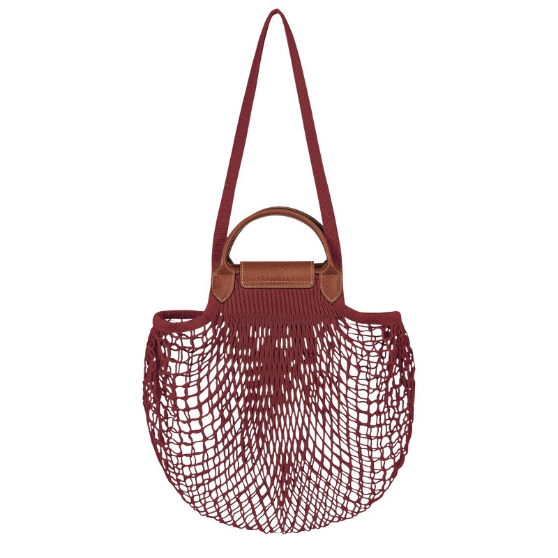 Mahogany Longchamp Le Pliage Filet L Mesh - Canvas Women Handbags | 172583DSB