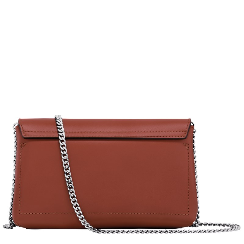 Mahogany Longchamp Le Roseau Clutch - Leather Women Crossbody bags | 085379MKQ