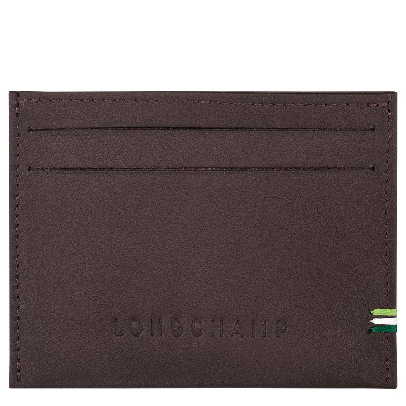 Mocha Longchamp sur Seine Card holder - Leather Men Cardholders & Coin purses | 741932AUN