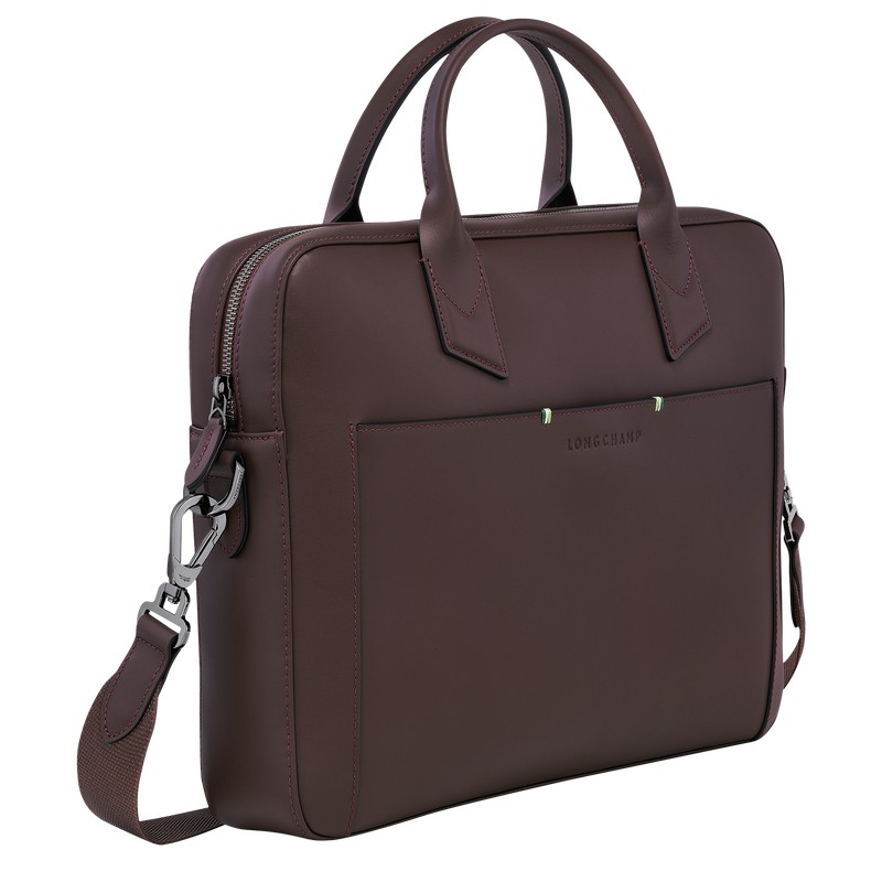 Mocha Longchamp sur Seine - Leather Men Briefcase | 105823ZFX