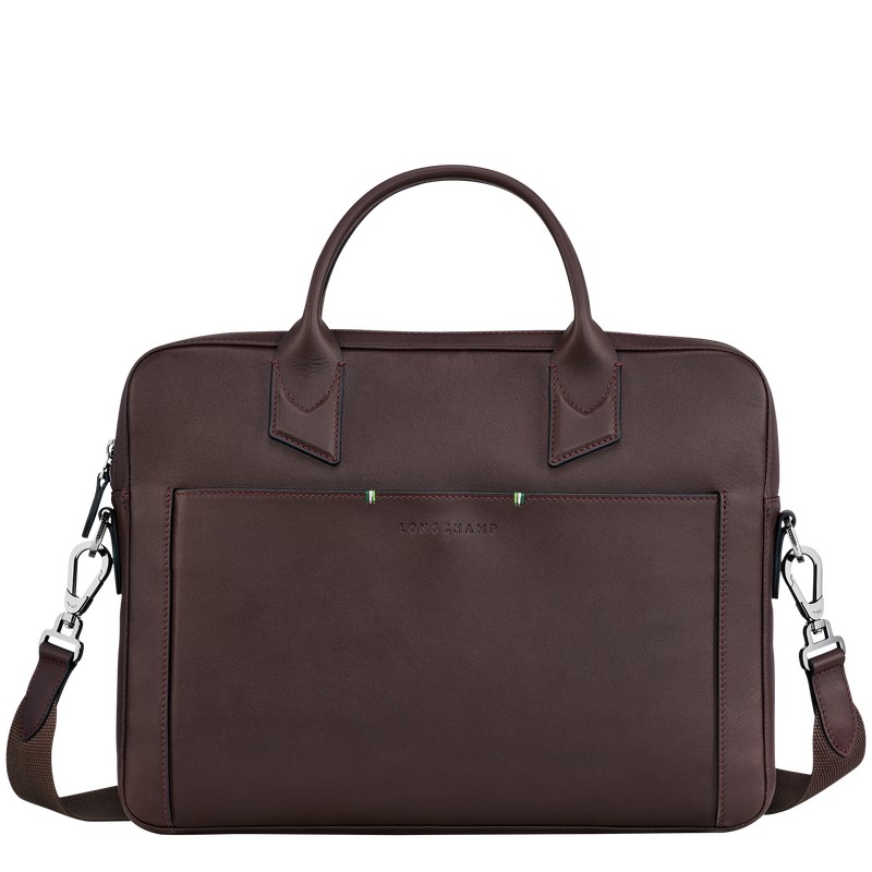 Mocha Longchamp sur Seine - Leather Men Briefcase | 105823ZFX