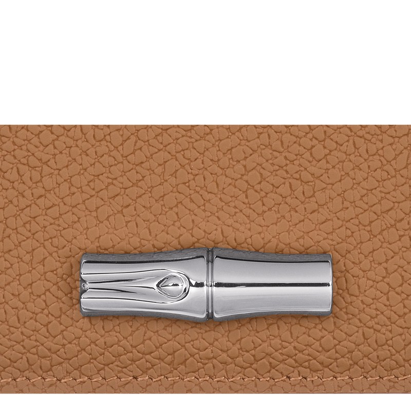 Natural Longchamp Le Roseau Card holder - Leather Women Cardholders & Coin purses | 680714FTW