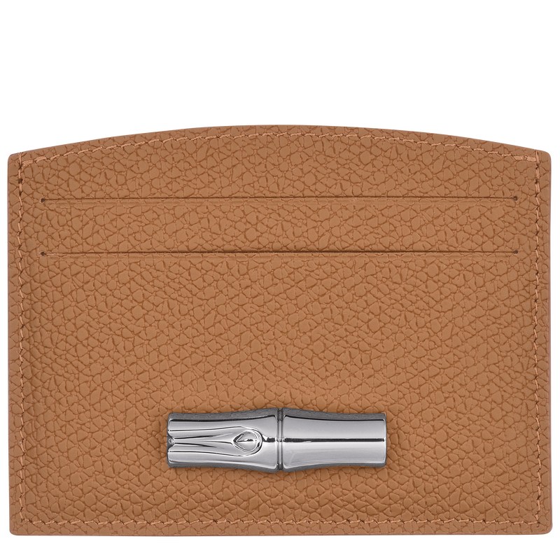 Natural Longchamp Le Roseau Card holder - Leather Women Cardholders & Coin purses | 680714FTW