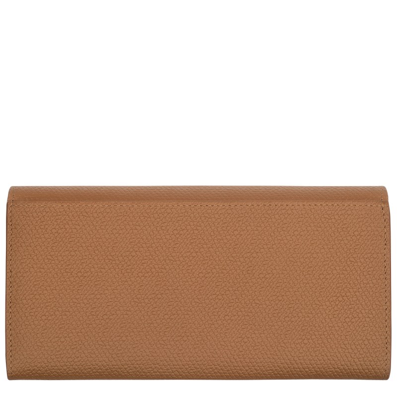 Natural Longchamp Le Roseau Continental - Leather Women Wallets | 972834OXM