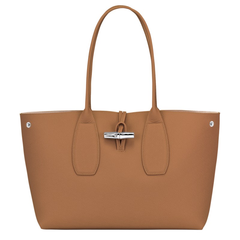 Natural Longchamp Le Roseau L - Leather Women Shoulder bags | 623851SHT