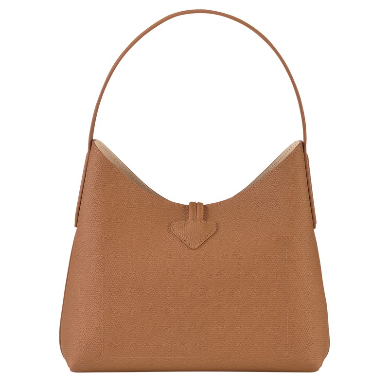 Natural Longchamp Le Roseau M Hobo - Leather Women Shoulder bags | 091365EPK