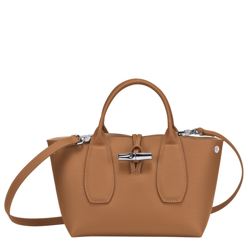 Natural Longchamp Le Roseau S - Leather Women Handbags | 947650CRG