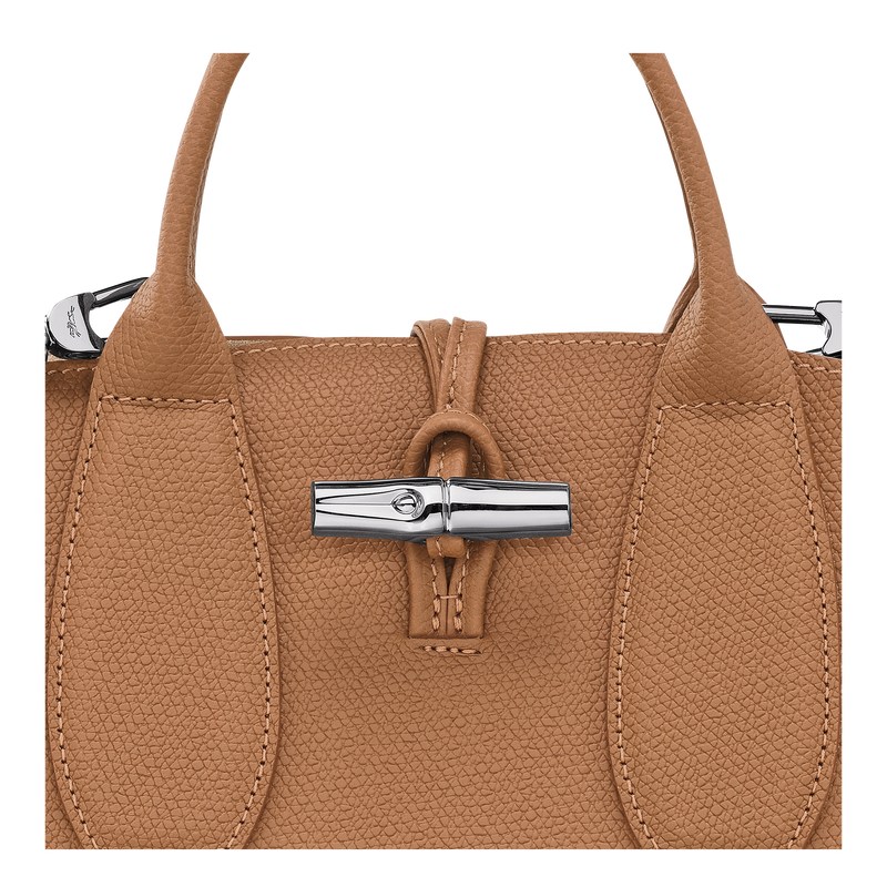 Natural Longchamp Le Roseau S - Leather Women Handbags | 947650CRG