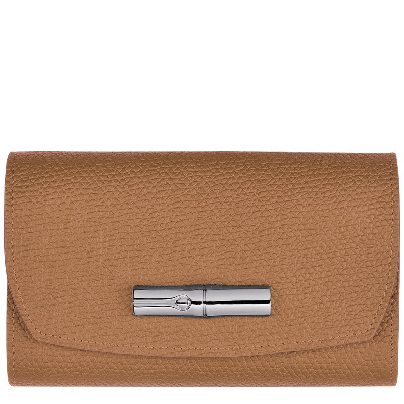 Natural Longchamp Le Roseau - Leather Women Wallets | 356987IGR