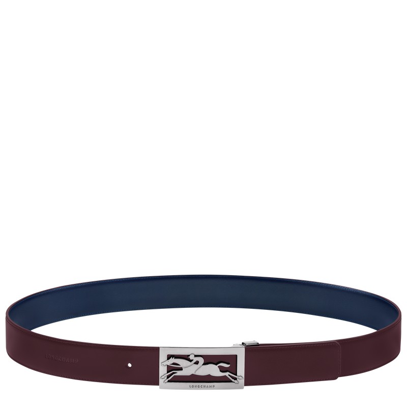 Navy/Burgundy Longchamp Delta Box - Leather Men Belts | 713804HBP