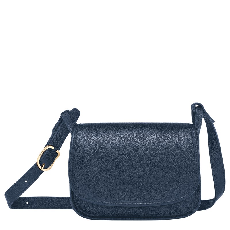 Navy Longchamp Le Foulonné S Crossbody bag - Leather Women Crossbody bags | 563987YMW