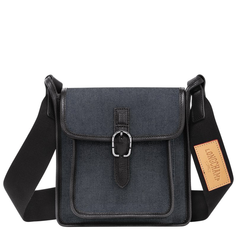 Navy Longchamp Le Foulonné S Crossbody bag - Canvas Women Crossbody bags | 592843OCS