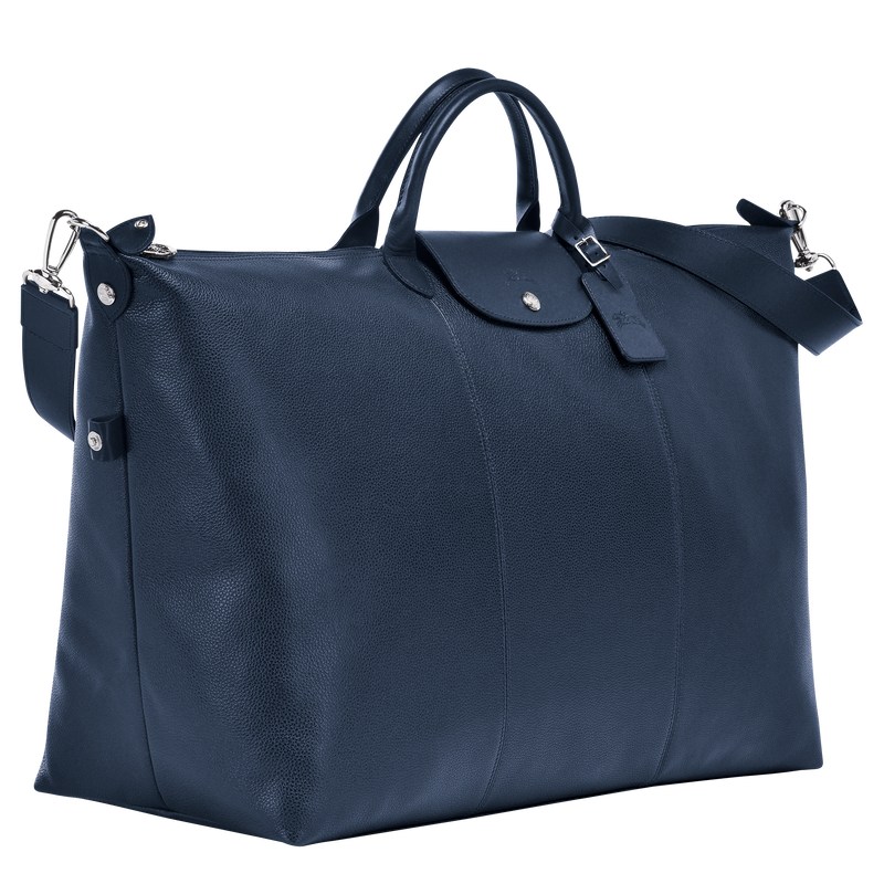 Navy Longchamp Le Foulonné S - Leather Women Travel bags | 963527CEH