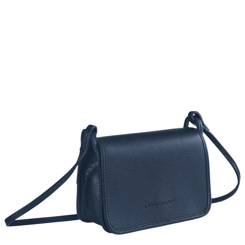 Navy Longchamp Le Foulonné XS Clutch - Leather Women Crossbody bags | 302918VCY