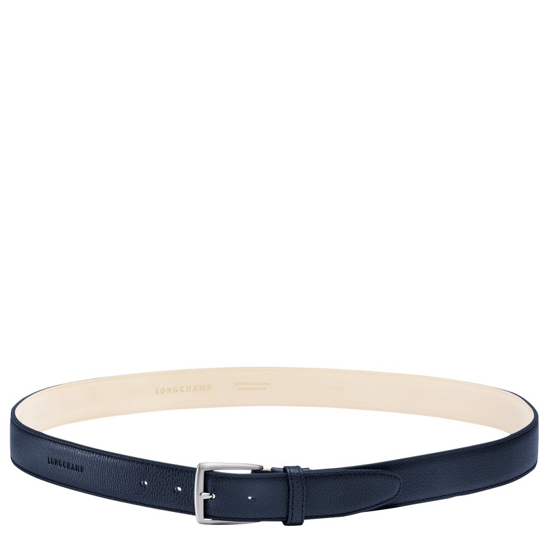 Navy Longchamp Le Foulonné - Leather Men Belts | 863279AGZ