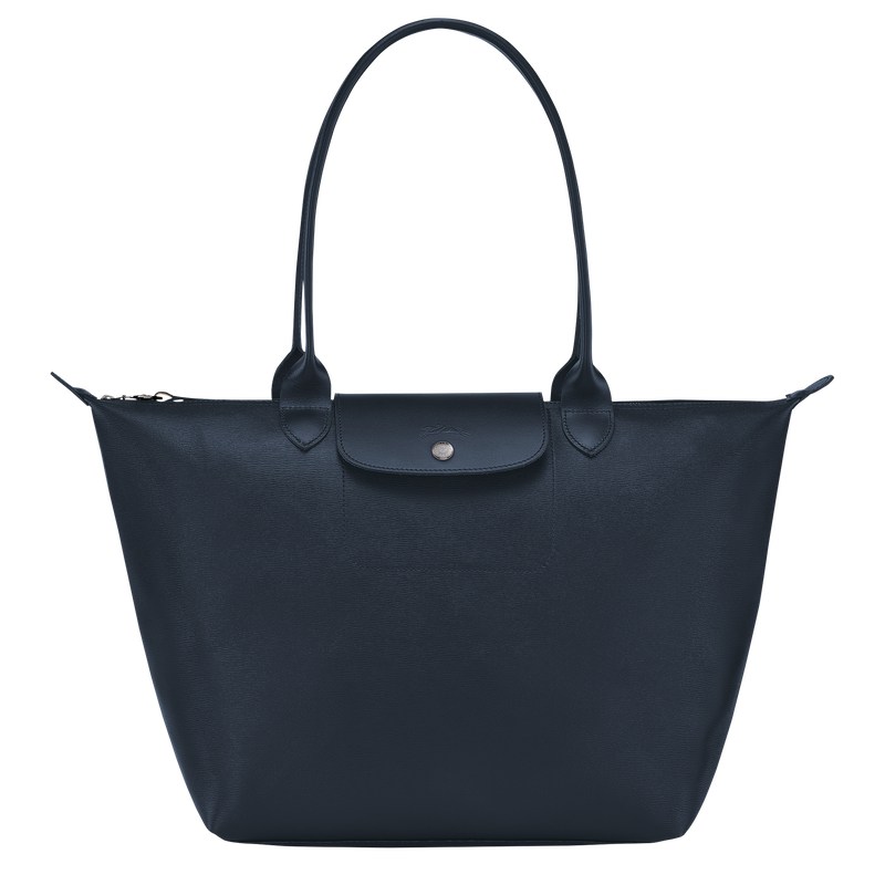 Navy Longchamp Le Pliage City L - Canvas Women Shoulder bags | 568271NJO