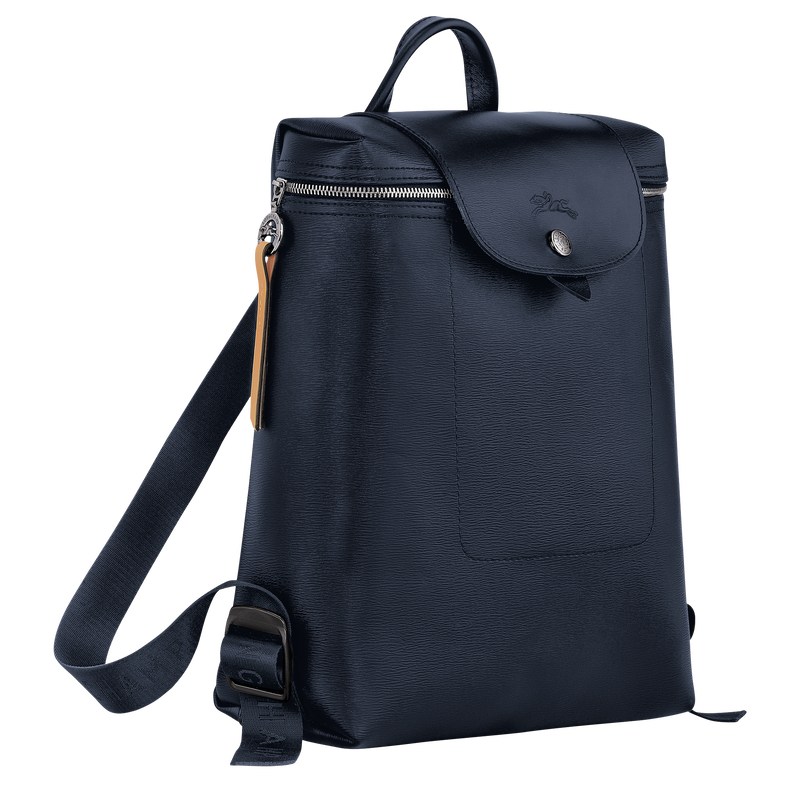 Navy Longchamp Le Pliage City M - Canvas Women Backpacks | 584901HQW