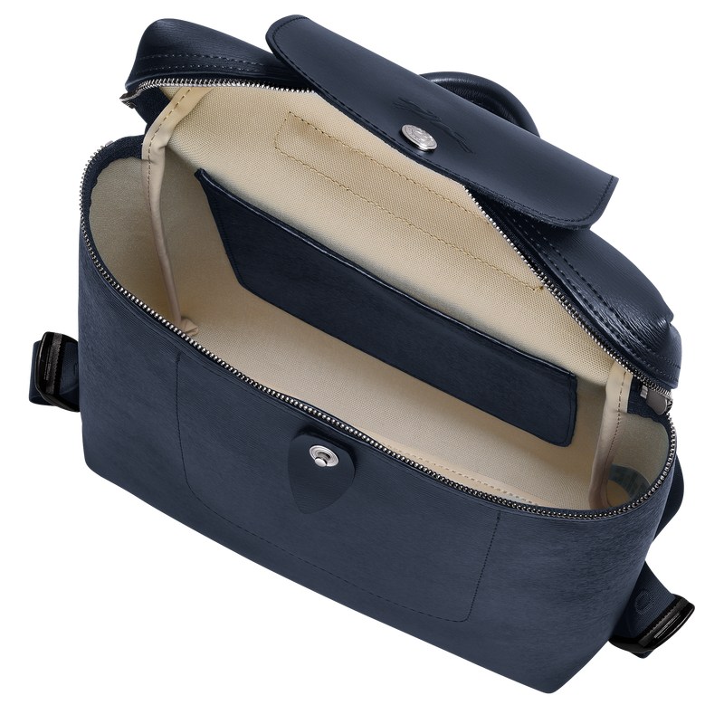 Navy Longchamp Le Pliage City M - Canvas Women Backpacks | 584901HQW