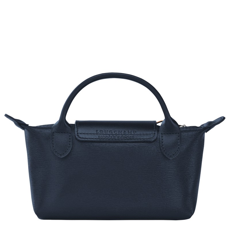 Navy Longchamp Le Pliage City Pouch with handle - Canvas Women Pouches & Cases | 513698SQV