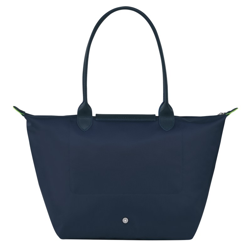 Navy Longchamp Le Pliage Green L - Recycled canvas Women Shoulder bags | 638142FNI