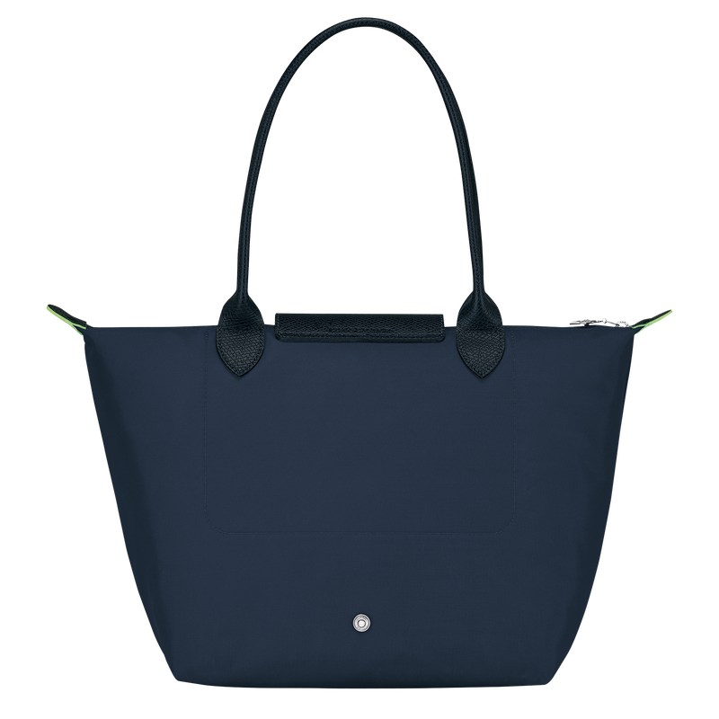 Navy Longchamp Le Pliage Green M - Recycled canvas Women Shoulder bags | 936584XFA