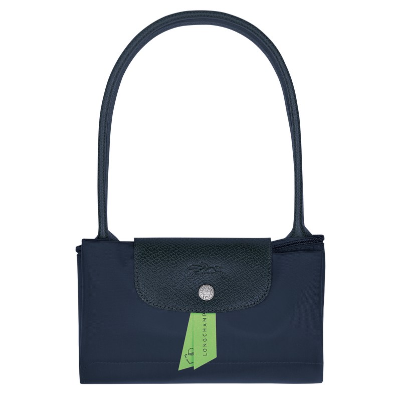 Navy Longchamp Le Pliage Green M - Recycled canvas Women Shoulder bags | 936584XFA